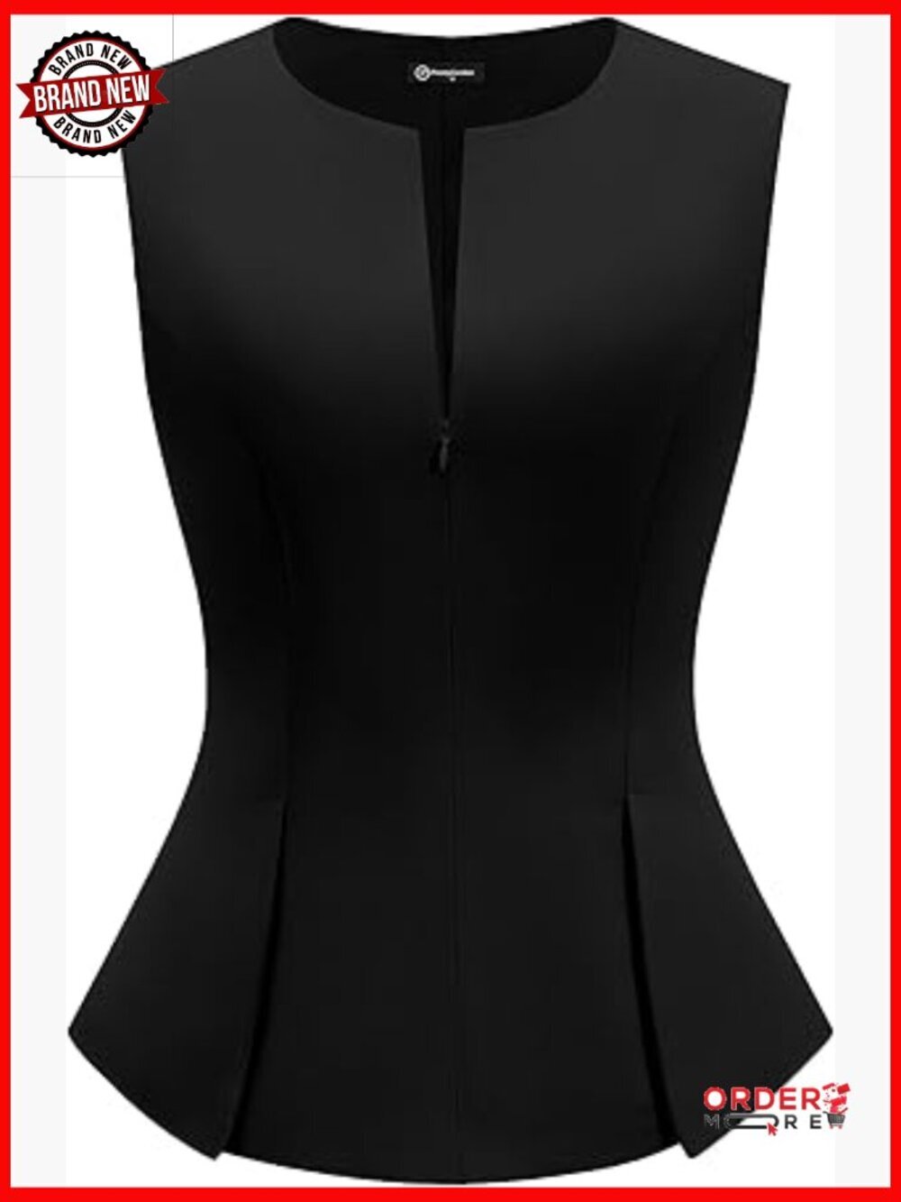 Sleeveless Zip Up Vest Tank Top Business Casual Dressy Suit Waistcoat